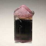 gem bi-terminated TOURMALINE var. ELBAITE multicolor, QUARTZ