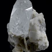 Beryl var. Aquamarine with Albite, Muscovite