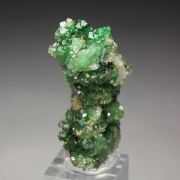 gem GARNET var. GROSSULAR with GREEN CHROMIAN PHANTOMS, PREHNITE