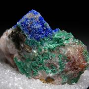 Linarite on Galena with Brochantite