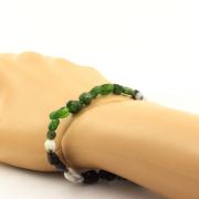 Zebra Jasper from Brazil + Diopside from Brazil Bracelet. Customizable Size.