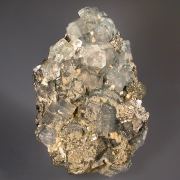 Fluorapatite with Siderite, Muscovite & Pyrite on Arsenopyrite