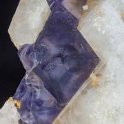 Fluorite (octahedral) with Calcite and Quartz