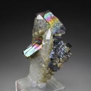 iridescent ARSENOPYRITE, QUARTZ
