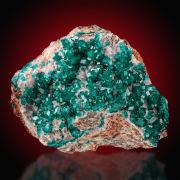 Dioptase  on Calcite