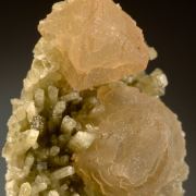 Prehnite crystals on Diopside