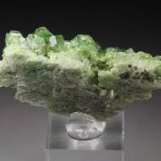 gem GARNET var. GROSSULAR with GREEN CHROMIAN PHANTOMS, DIOPSIDE