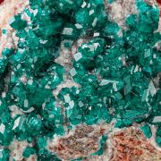 Dioptase  on Calcite