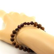 Garnet from Mozambique + wood 8 mm beads Bracelet.