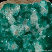 Dioptase on Calcite