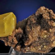 Sulphur (native crystallized with petroleum inclusions)