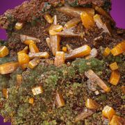 Wulfenite  on GREEN MIMETITE