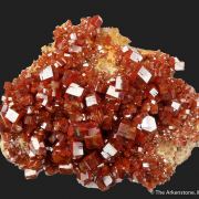 Vanadinite on Calcite (fluorescent)