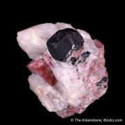 Franklinite with Rhodonite on Calcite (circa late 1800s)