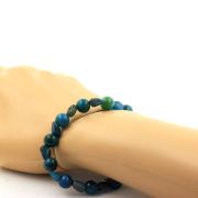 Blue Apatite from Brazil + Apatite Bracelet 8 mm Beads.
