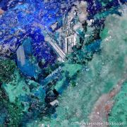 Caledonite with Diaboleite, Atacamite, Cerussite