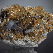 Spessartine with Helvite crystals