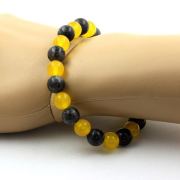 Labradorite + Yellow Agate Bracelet 8 mm Beads.