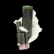 Tourmaline (doubly-terminated) with Albite