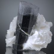 Elbaite with Cleavelandite - purple cap