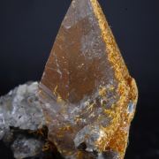Orpiment on Calcite crystal