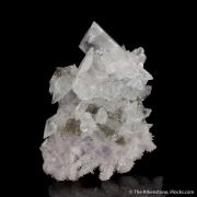 Calcite on Quartz var. Amethyst ps. Calcite