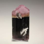 gem bi-terminated TOURMALINE var. ELBAITE multicolor, QUARTZ