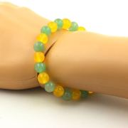Aventurine + Yellow Agate Bracelet 8 mm Beads.