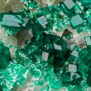 Dioptase, Duftite on Calcite