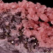 Rhodochrosite with Pyrite and Quartz