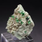 gem GARNET var. GROSSULAR with GREEN CHROMIAN PHANTOMS, DIOPSIDE