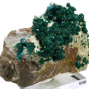 Dioptase, dolomite