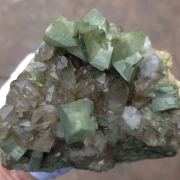 Orthoclase ( var. Adularia ) on Smoky Quartz with Gwindel Quartz