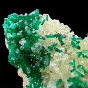 Dioptase, calcite