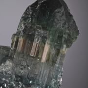 Elbaite -rare fibrous-zoned Achroite, Verdelite and Indicolite crystal