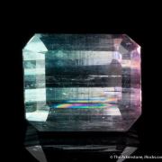 Tourmaline var. Achroite (rough and cut set)