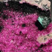 DOLOMITE var. COBALTOAN DOLOMITE, crystallized MALACHITE