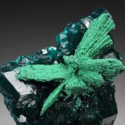 DIOPTASE, MALACHITE pseudomorph