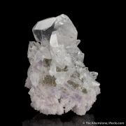 Calcite on Quartz var. Amethyst ps. Calcite