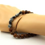 Hawk's Eye from South Africa + wood Bracelet 8 mm Beads.