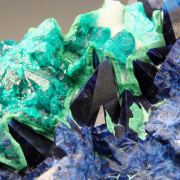 SHATTUCKITE pseudomorph after DIOPTASE after CALCITE, DIOPTASE