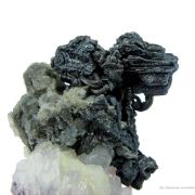 Pearceite With Wire Silver and Acanthite on Quartz