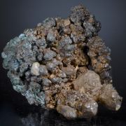Copper with Malachite and Analcime
