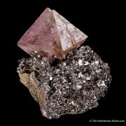 Pink Fluorite on Arsenopyrite