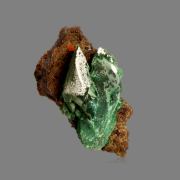 Wulfenite on Malachite after Azurite
