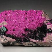 DOLOMITE var. COBALTOAN DOLOMITE, crystallized MALACHITE