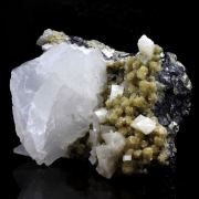 Calcite, Pyrite, Sphalerite, Siderite.