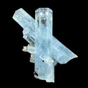 Beryl var. aquamarine, tourmaline
