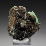 ADAMITE var. CUPRIAN ADAMITE, CALCITE