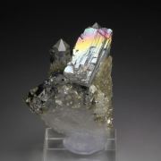 iridescent ARSENOPYRITE, QUARTZ